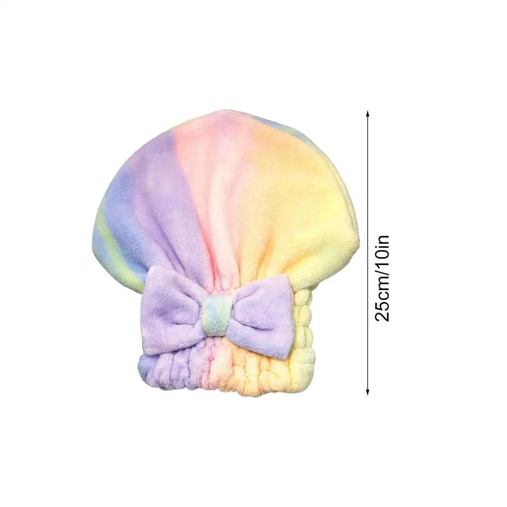 Microfiber Hair Drying Towels Head Wrap with Bow-Knot Shower Cap Hair Turban HairWrap Bath Cap for Curly Long Wet Hair Gift Oasis Select 1PC