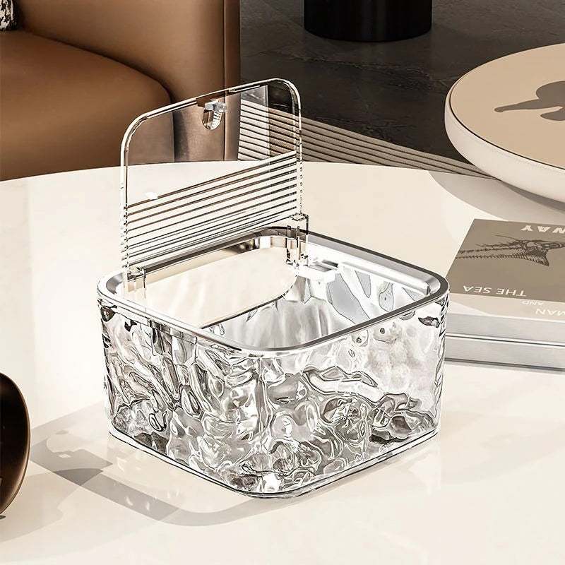 Hair Accessories Organizer Storage Box Clear Acrylic Hair Tie Organizer for Headband, Bows, Cotton Swab Organization, Bathroom Oasis Select 1pc clear
