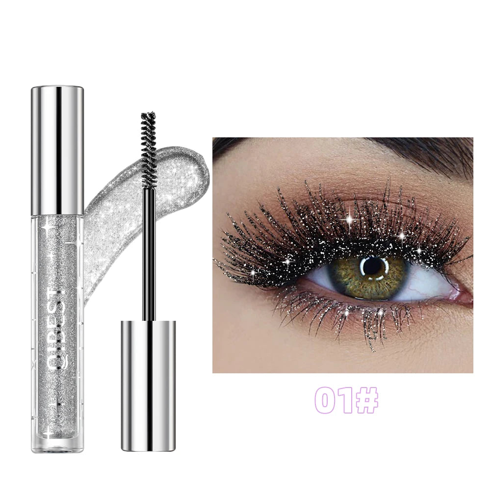 QiBest Glitter Mascara Silver Gold Purple – Waterproof 3 Colors