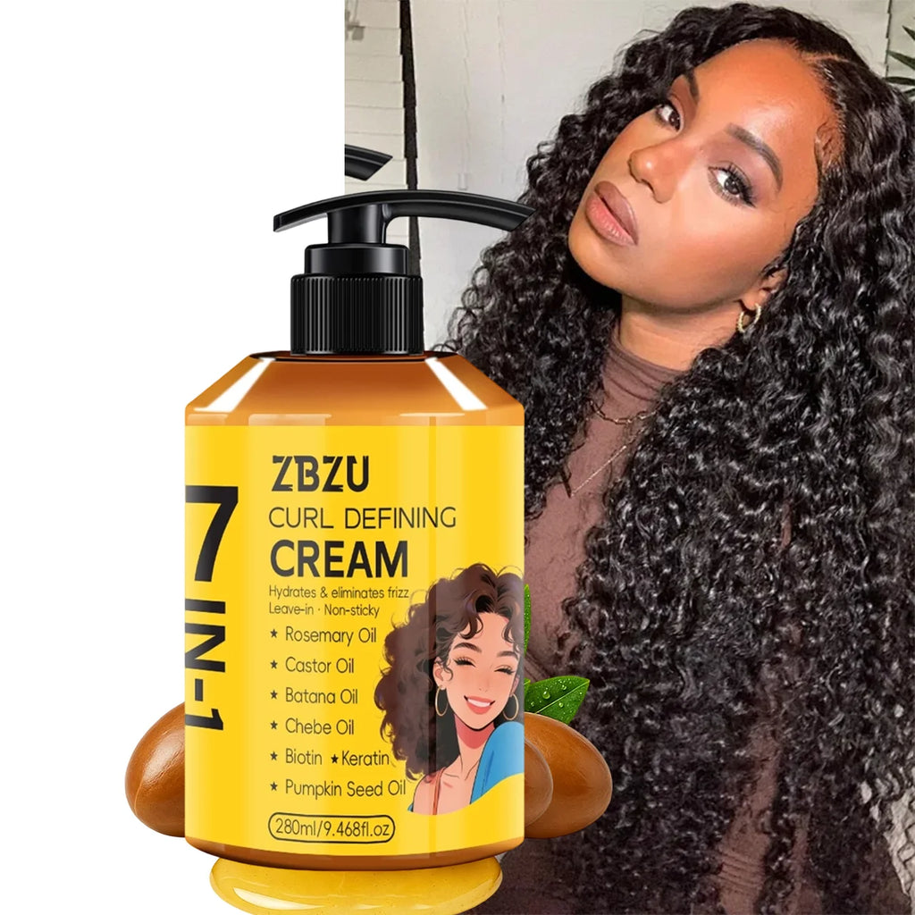 7-in-1 Curling Setting Cream，featuring Moroccan argan oil. Suitable for wavy and curly hair, providing deep nourishment, enhanc Oasis Select Red