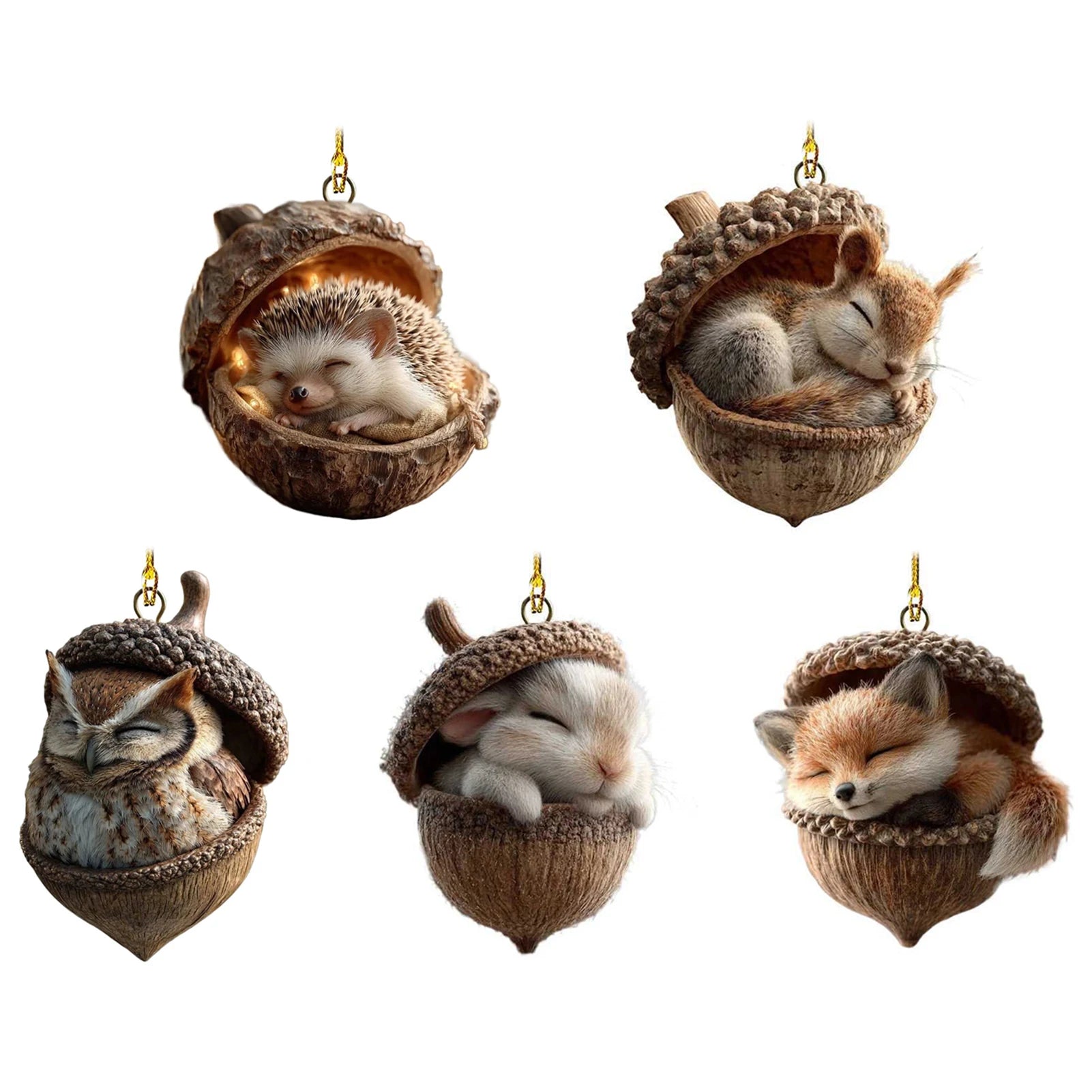 Acrylic 2D Animal Christmas Ornaments | Tree Pendants