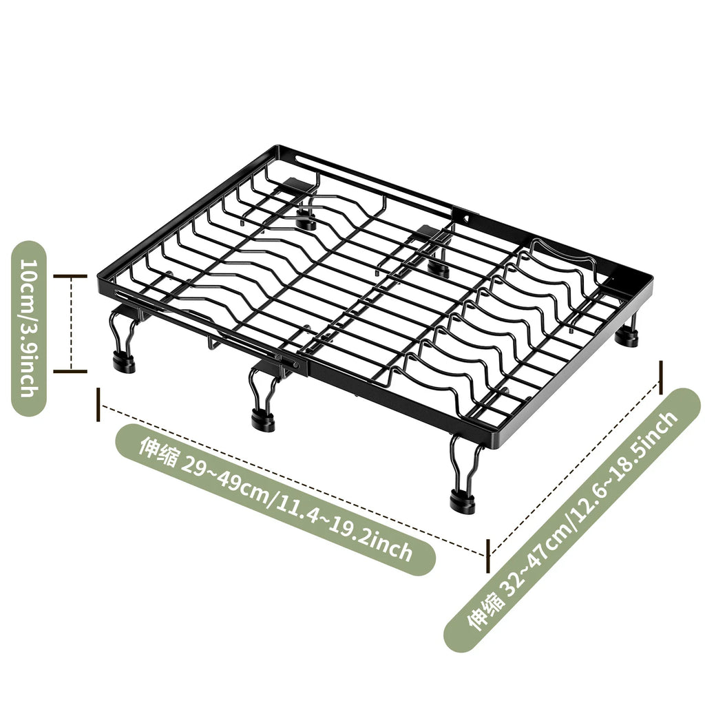 Kitchen Multifunctional Shelf Dish Drain Rack Fruit and Vegetable Dish Storage Grid Bidirectional Retractable Sink Drain Mat Oasis Select Bidirectional