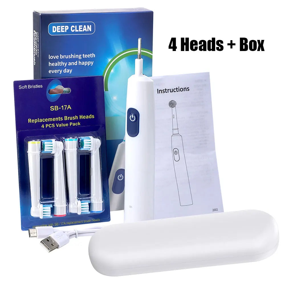 AFDEAL Rotary Electric Toothbrush 5 Modes IP67 | 4 Brush Heads