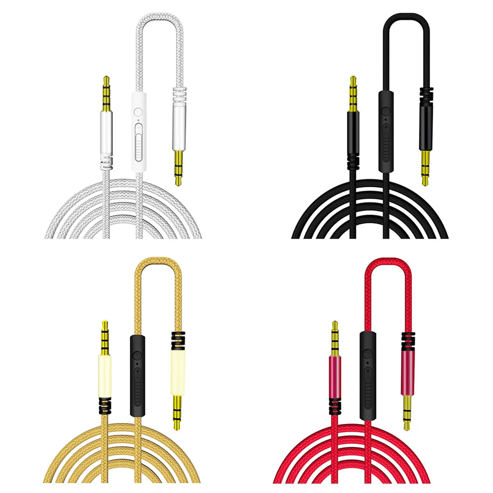 Jack 3.5 Audio Cable 3.5mm Speaker Line Aux Cable Mic to volume control for Phone Car Headphone Audio Jack Oasis Select