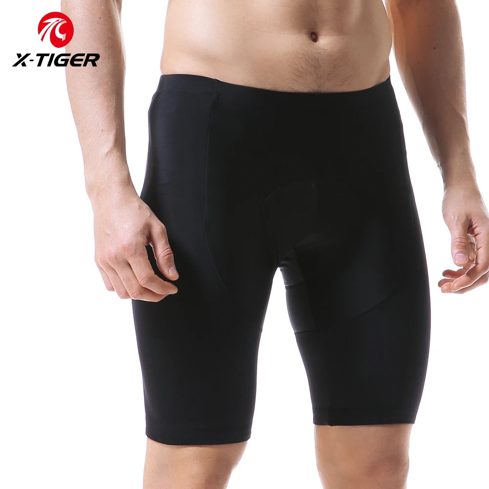 X-TIGER Black Men's Cycling Shorts with Gel Padding Shockproof Mountain Bike Shorts Summer Sun Protection Cycling Pants Oasis Select