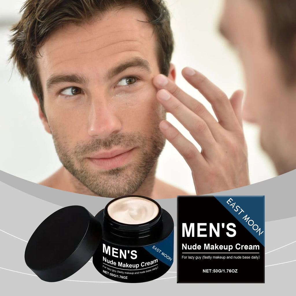 Men's BB Cream Natural Nude Tone Hydrating Cover Blemishes Sweatproof Long Lasting Oil-Free Matte Finish Nude Makeup Cream Oasis Select