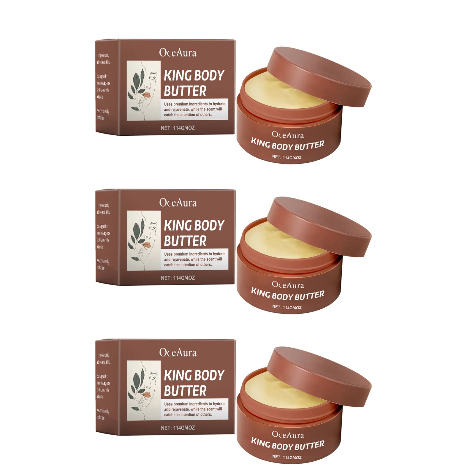 OceAura Shea Butter Body Cream – Deep Hydration for Dry Skin Body Butter Cream Oasis Select 3Pcs