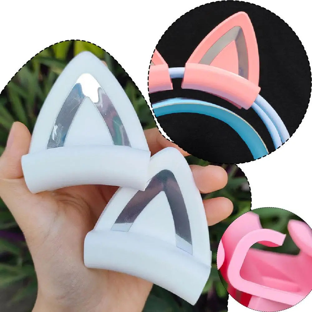 Silicone Cat Ear Headphone Decorations – 2Pcs DIY Mod Set