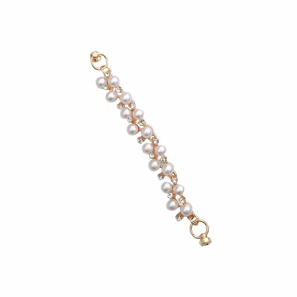 Accessories Cell Phone Lanyard Phone Strap Crystal Phone Fall Prevention Pearl Phone Loss Prevention Strap Mobile Phone Chain Oasis Select white