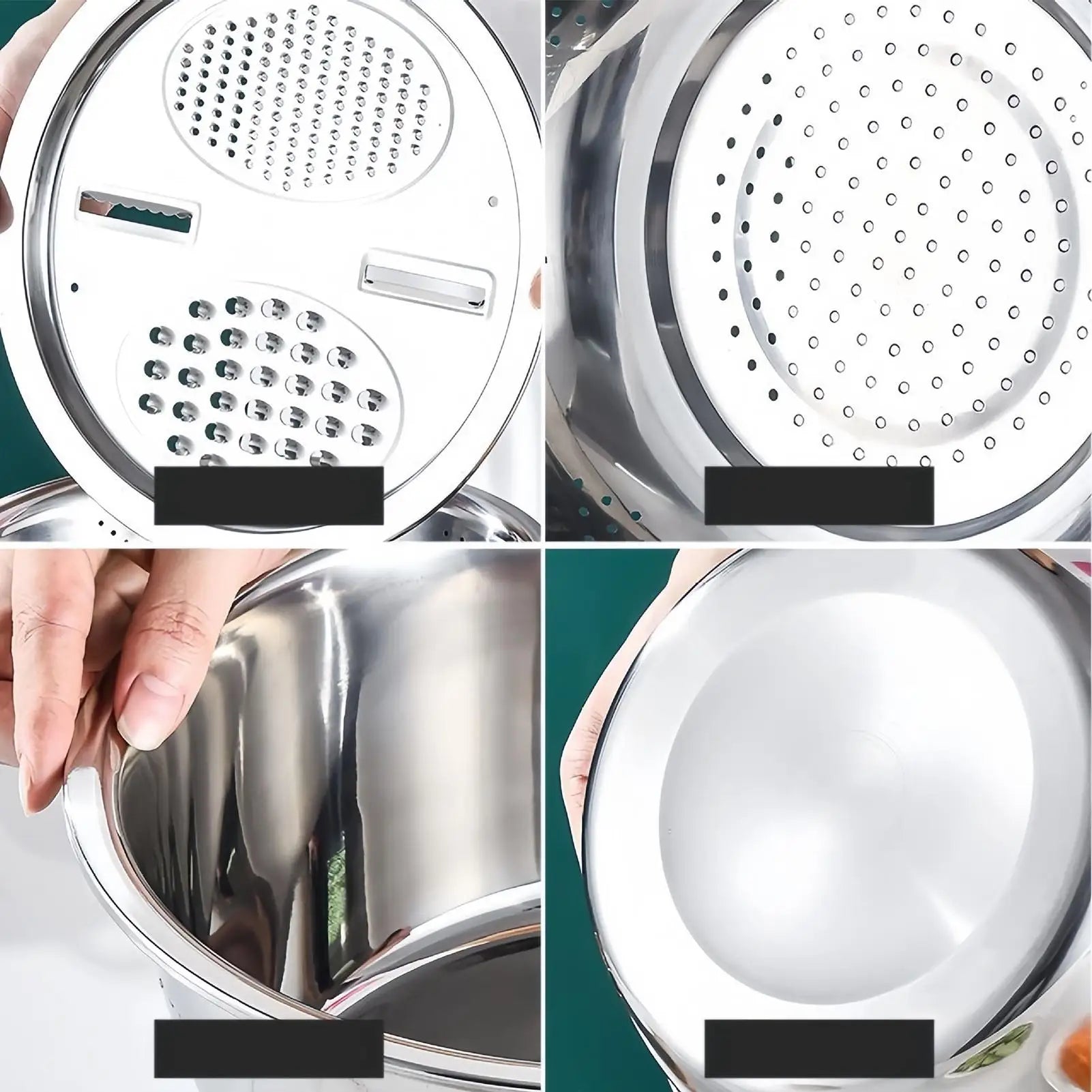 Mixing Bowls Set Vegetable Stainless Steel Slicer Vegetable Washing Basin Drain Basket Multifunctional Mixing Bowls Kitchen tool Oasis Select