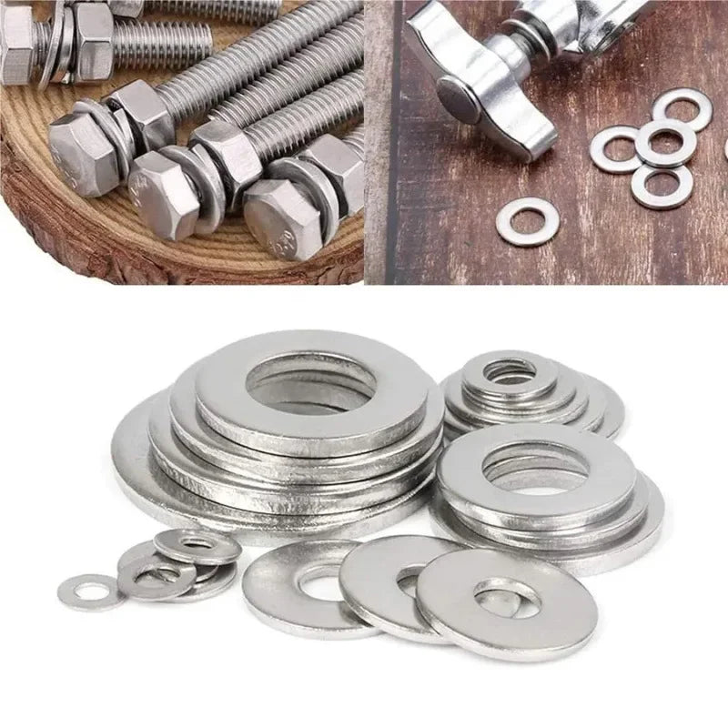 304 Stainless Steel Flat Washers Set – 180 or 360 Pcs Flat Washer Set Oasis Select