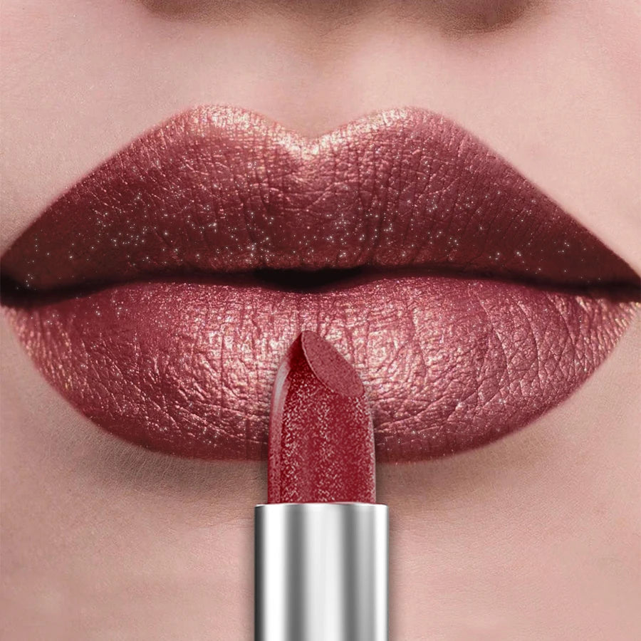 KAFURUX 21-Color Glitter Metallic Lipstick | Pearlescent Lip Tint