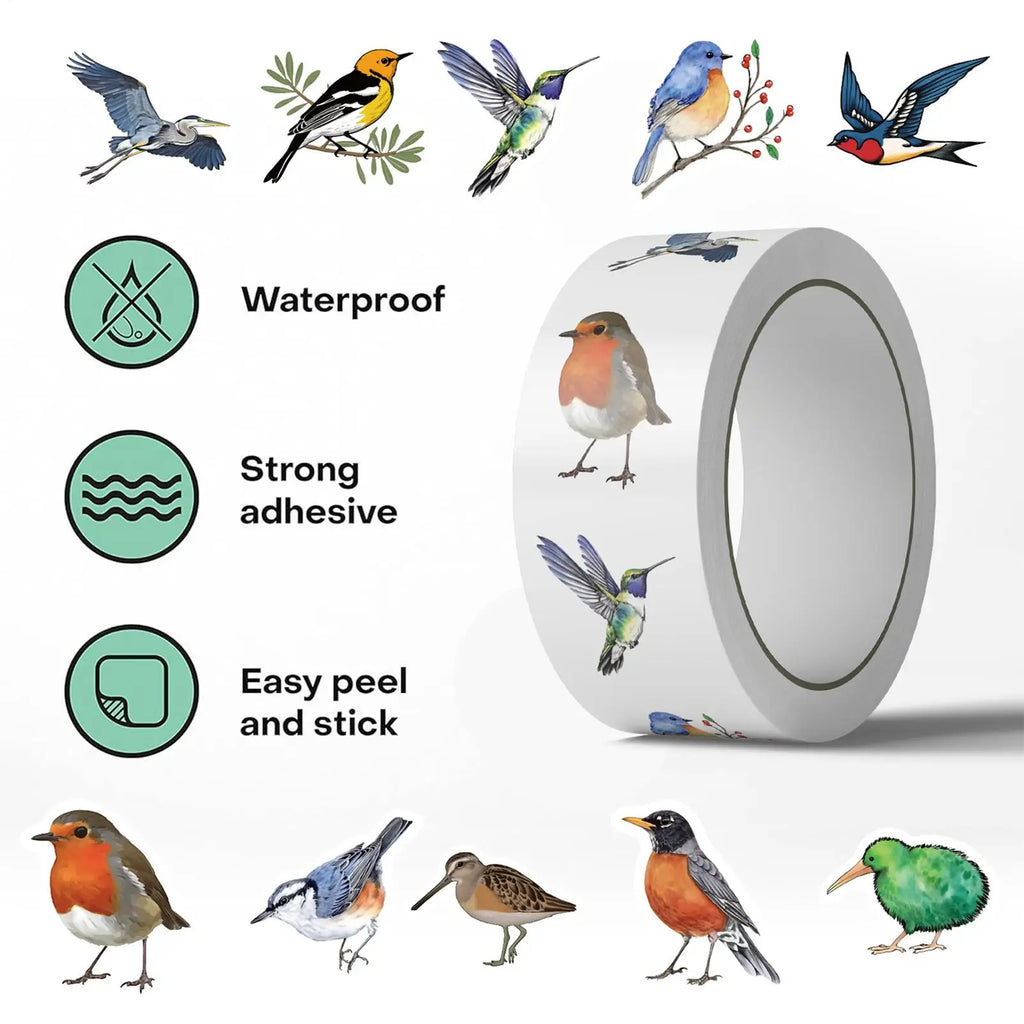 Stickers 500Pcs Cute Colored Birds Cartoon Graffiti Stickers DIY Phone Guitar Laptop Notebook Suitcase Waterproof Stickers Oasis Select