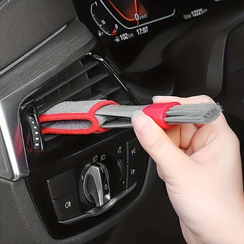 Double Head Car Detail Cleaning Brushes Car Air Vent Cleaning Conditioner Grille Duster Wipe Brushes Car Interior Cleaning Tools Oasis Select