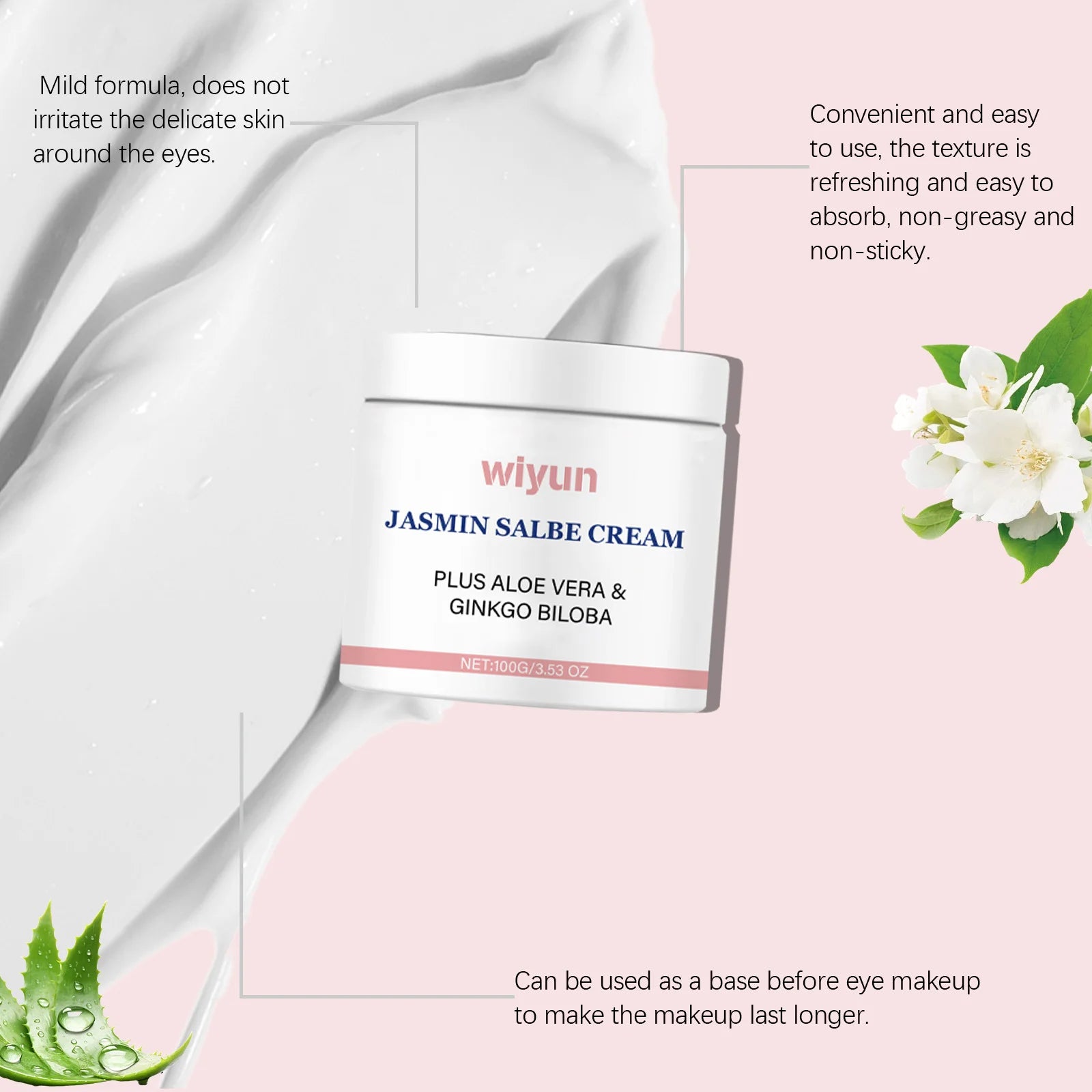 Eye Cream Remove Dark Circles Eye Bags Firming Smooths Moisturizing Skin Reduce Fine Lines Anti Puffiness Jasmine Eye Care Cream Oasis Select