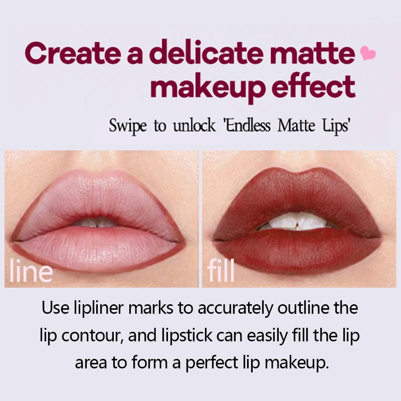 O'CHEAL 2-in-1 Matte Lipstick & Lip Liner Pencil | 24H Wear