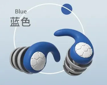 Silicone Noise Cancelling Earplugs Noise Filter Sleep Swimming Waterproof Three Layer Mute Earplugs Oasis Select Blue