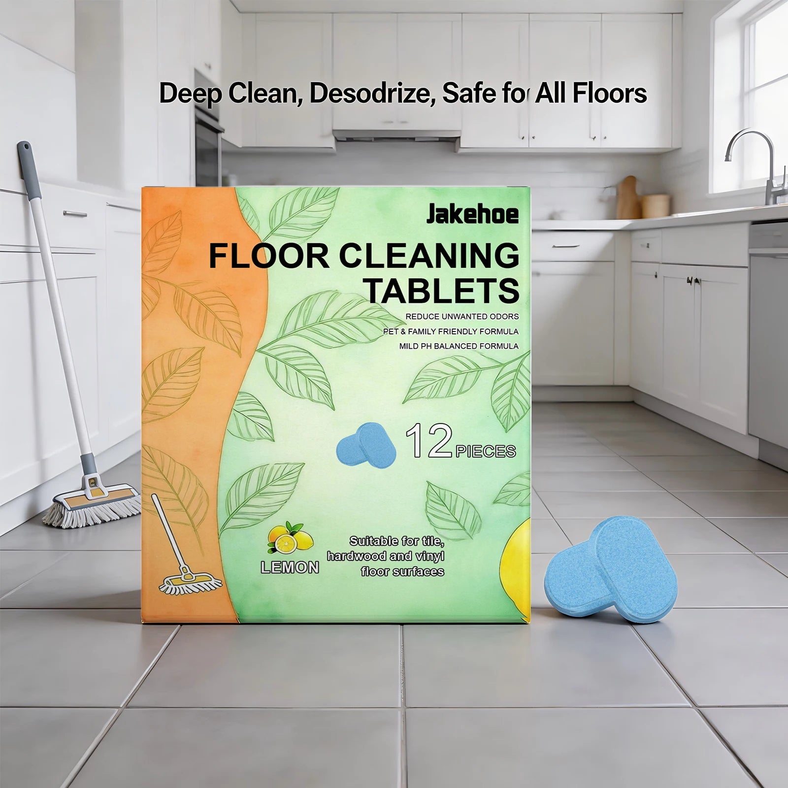Floor Cleaning Tablets for Tile and Hardwood Removes Stains Dirt Freshens Dissolves Quickly Home with Long Lasting Clean Scent Oasis Select