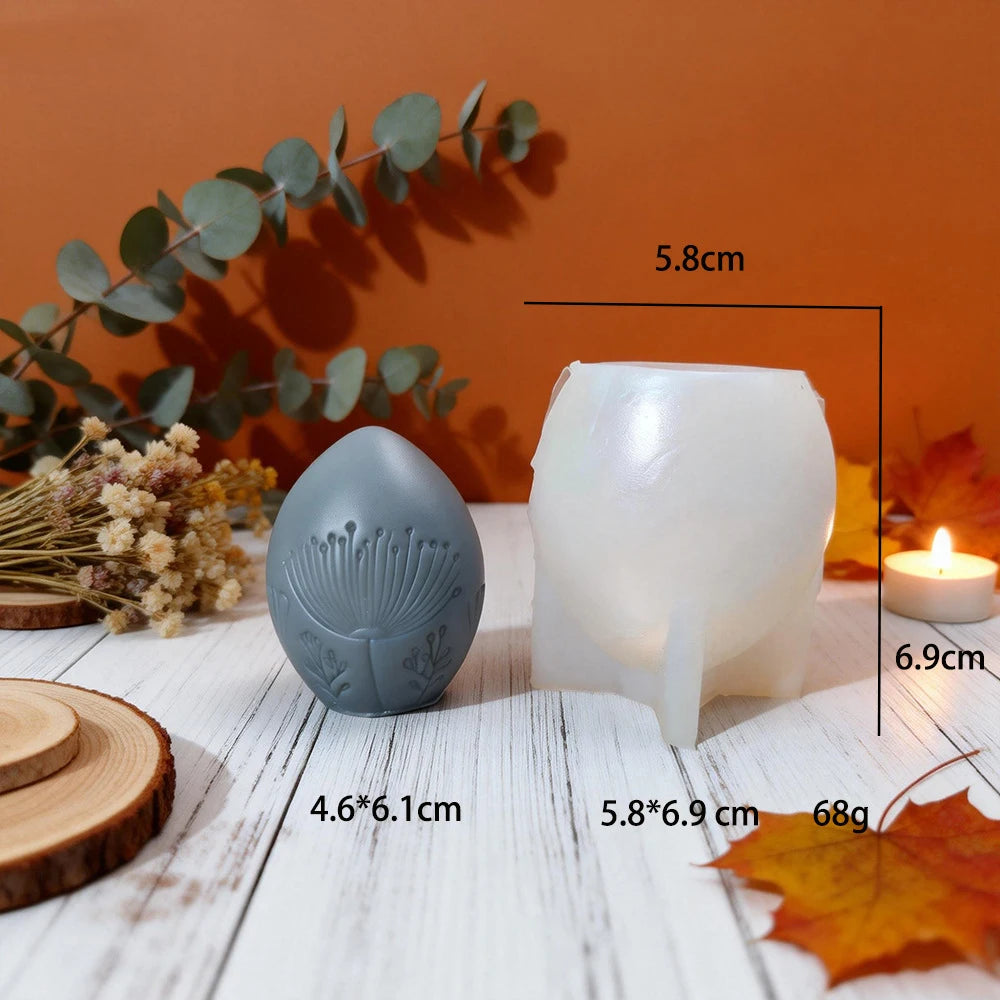 Easter Egg Candle Silicone Mold Three-dimensional Embossed Egg Diy Aromatherapy Plaster Handmade Soap Baking Mold Oasis Select A