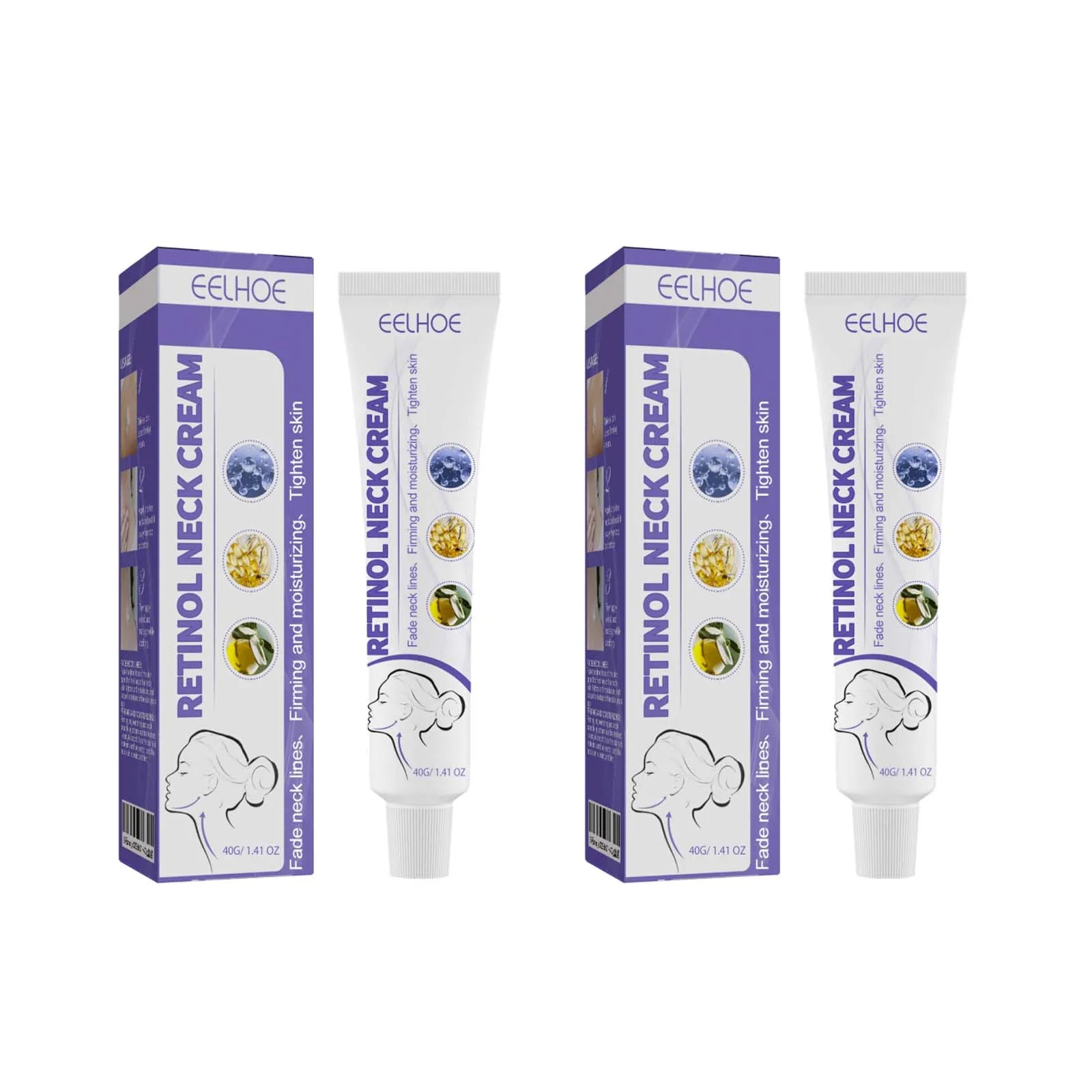 Eelhoe Retinol Neck Cream – Firm, Lift & Reduce Neck Lines Neck Firming Cream Oasis Select 2 x 40ml Boxed