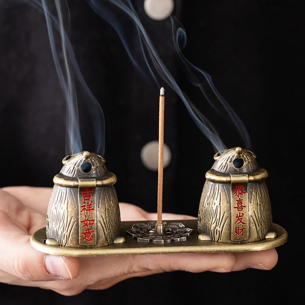 Chinese Style Zinc Alloy Incense Burner | Aromatherapy Holder