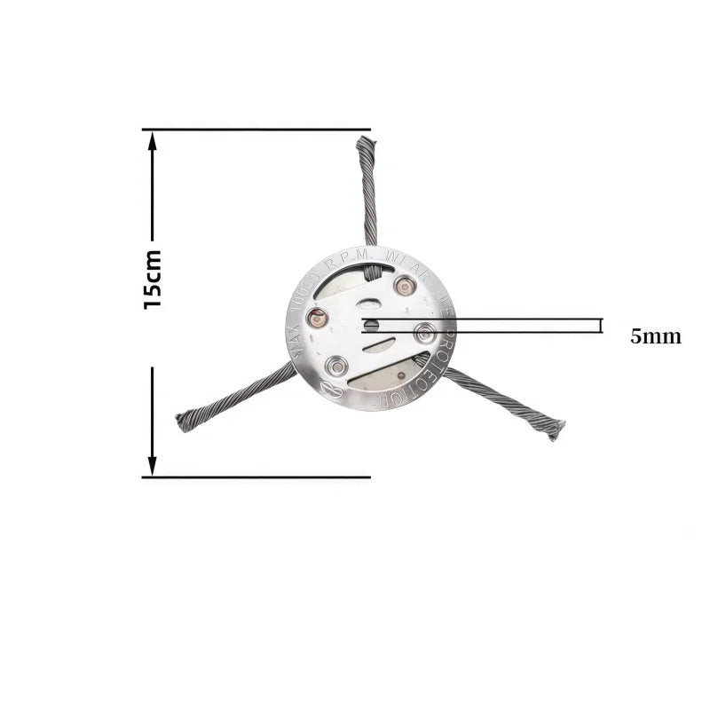 Weed Brush Head Steel Wire Wheel Grass Trimmer Head Removal Moss Rust Lawn Mower Grass Brush Disc Weed Brush Trimmer Heads Oasis Select 3 head