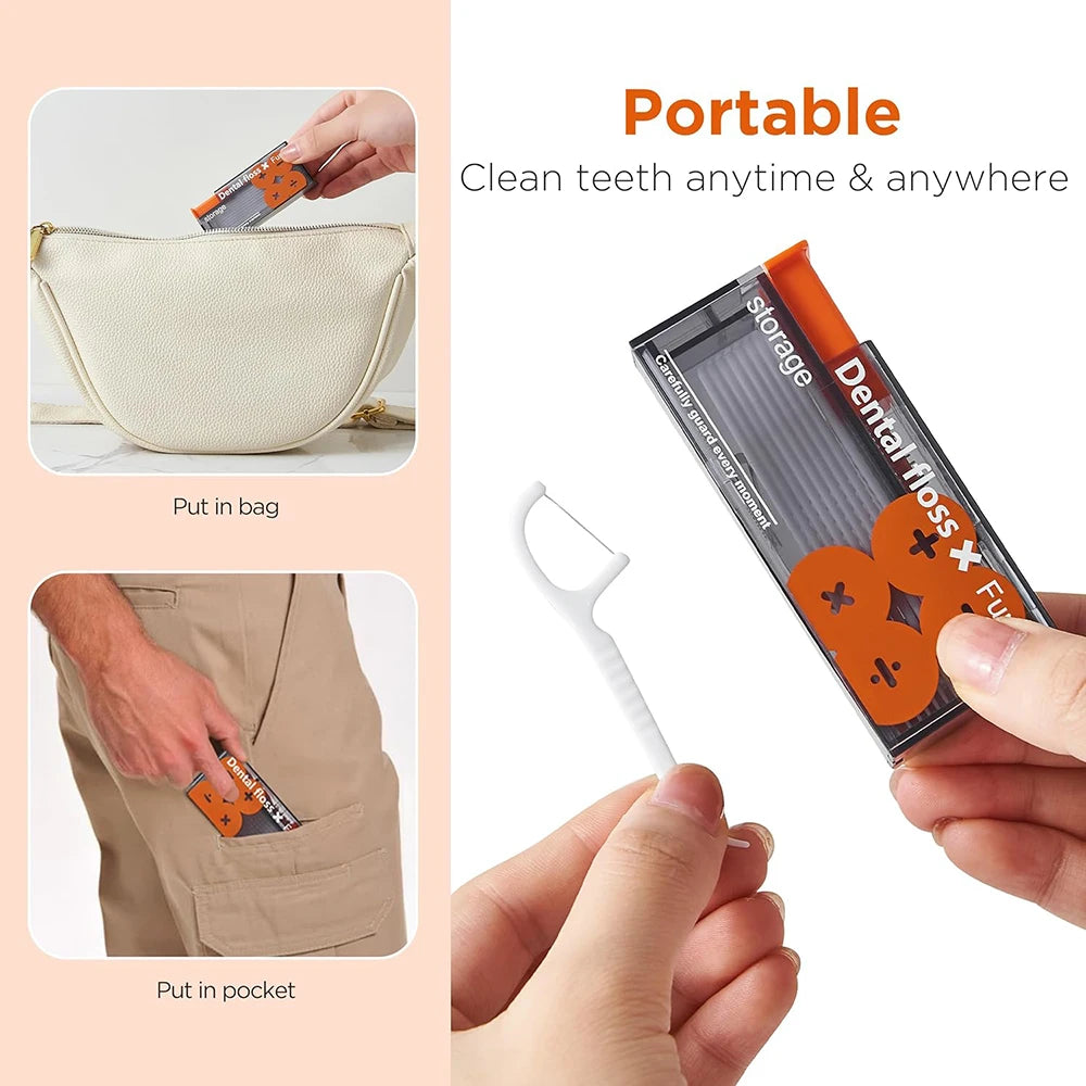 Automatic Dental Floss Storage Box Pop-Up Dental Floss Dispenser with 10Pcs Floss Dental Oral Hygiene Care Portable Oral Care Oasis Select