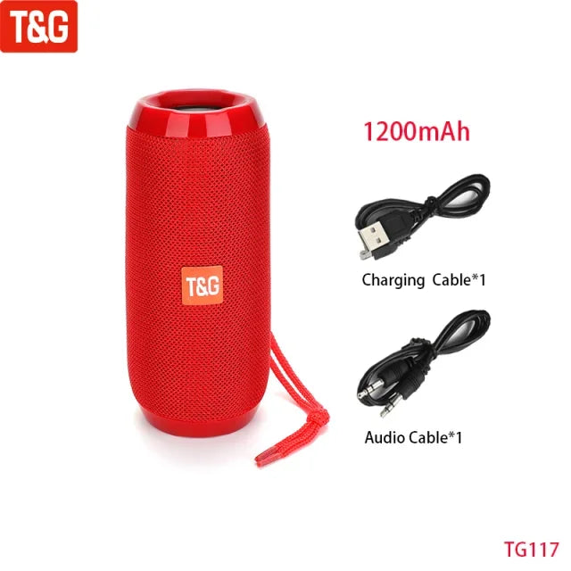 T&G Portable Bluetooth 5.3 Speaker | FM Radio, TWS, IPX5