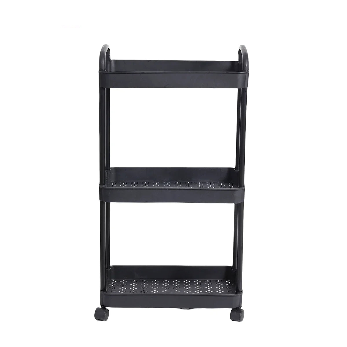 3/4-Tier Rolling Storage Cart with Lockable Wheels | Multi-Room Rolling Storage Cart Oasis Select 3 Tiers black