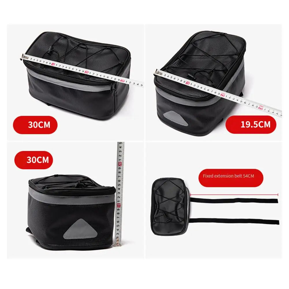 Black Bike Pannier Bag 6L Capacity Backseat Bag Dimensions Convenient Access Quick Release Fixing System For Bicycle Oasis Select
