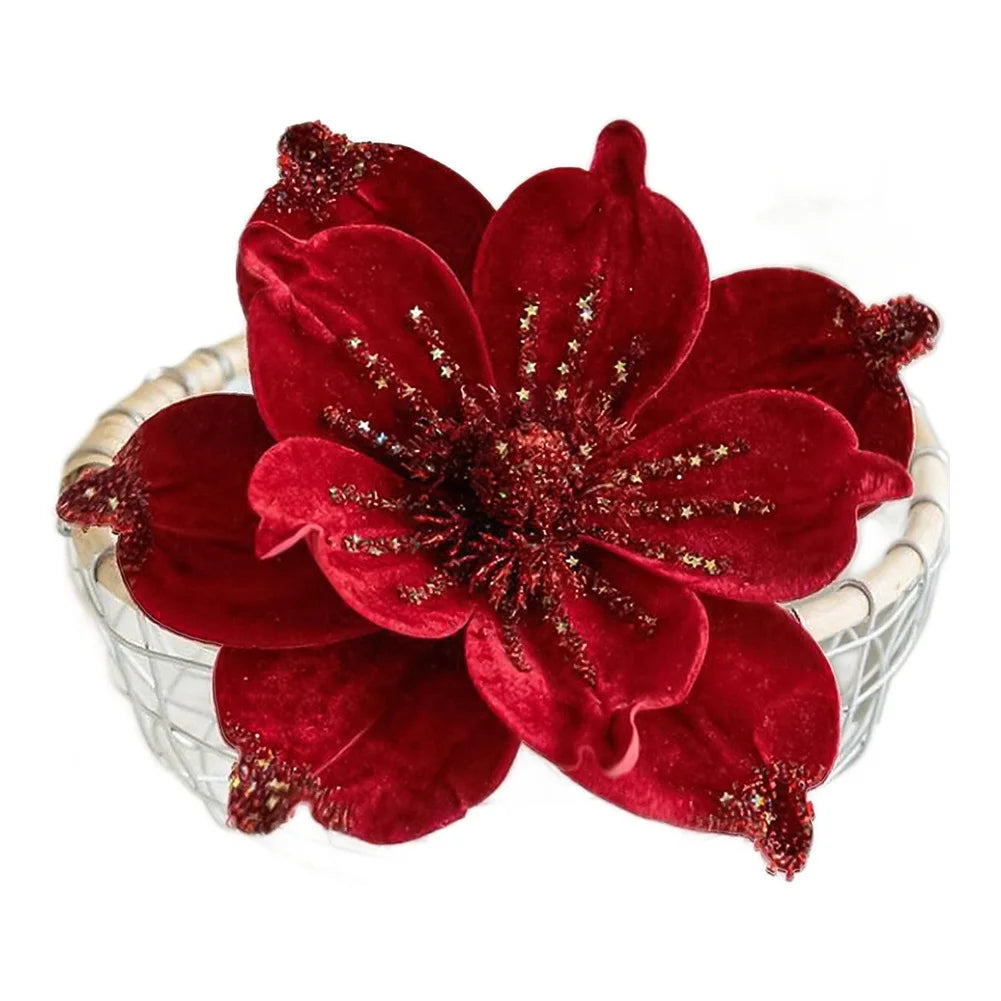 Festive Celebrations Christmas Magnolia Flowers Artificial Magnolia Flowers For Home Festive Ornament For Holiday Displays Oasis Select Red China Mainland