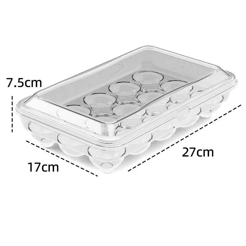 Stackable Egg Storage Box with Lid – 10 & 15 Grid Egg Tray
