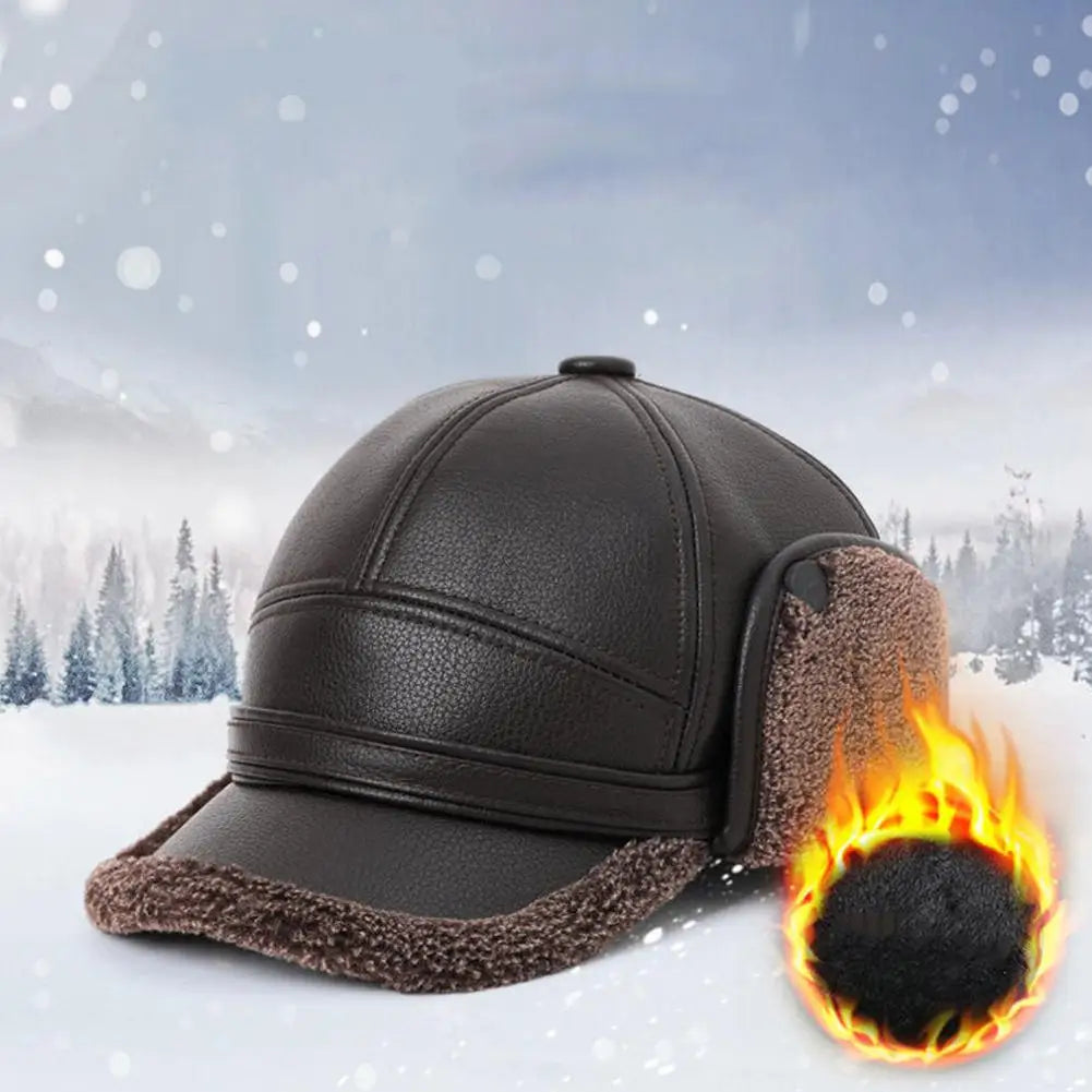 2025NEW Winter Warm Ear Protect Cap High Quality Men Outdoor Warm Faux Fur Bomber Hat Ear Warm Man Gift for Dad Grandpa Oasis Select