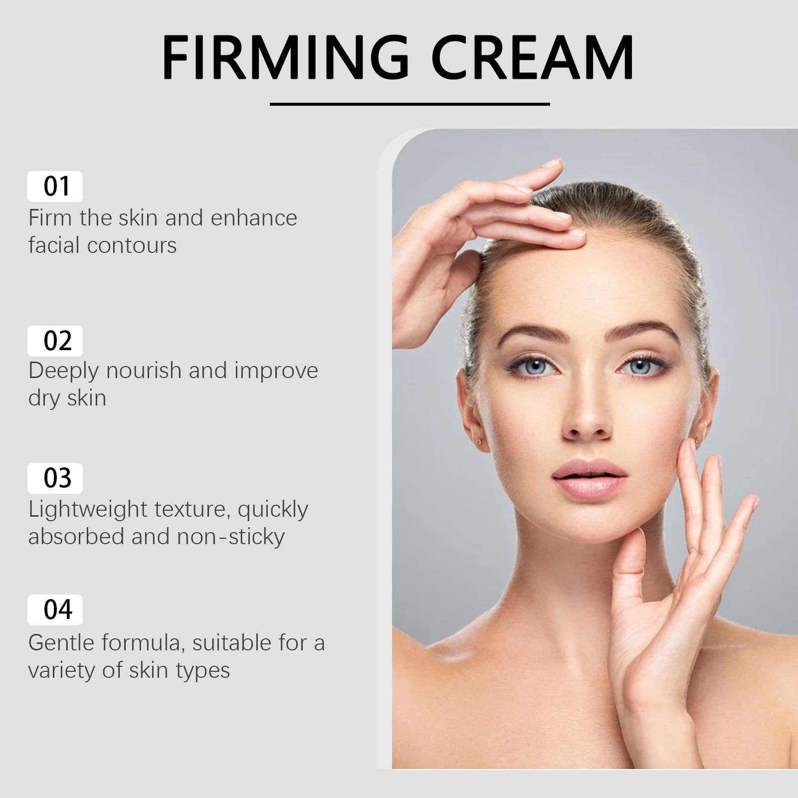 Hyaluronic Acid Instant Face Lifting Cream Hydrating Face Cream Non-Greasy Improve Elasticity Glow Skin Tighten Nourish Lotion Oasis Select