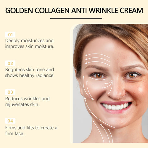 24k Gold Collagen Face Cream Lifting Firming Anti Wrinkle Fade Fine Lines Brightening Smooth Pores Hydrating Moisturizing Cream Oasis Select