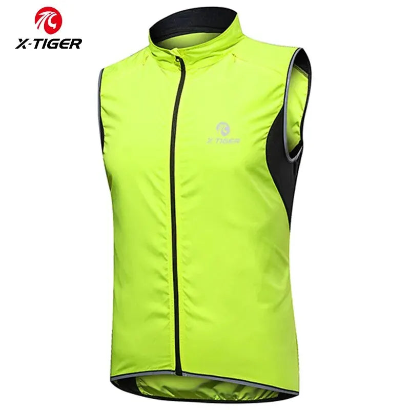 X-TIGER Cycling Vest Sleeveless Bicycle Reflective Windproof Uitra-Light Sun Protection Mountaineering Jacket Cycling Sportswear Oasis Select green XL