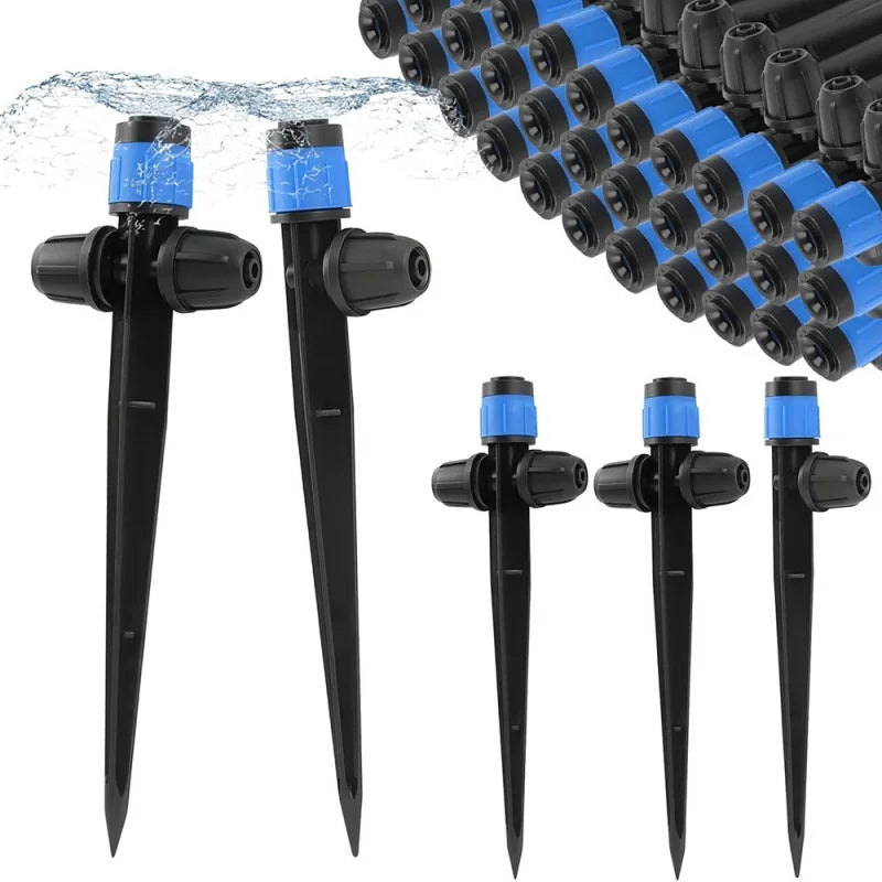 360° Adjustable Spike Dripper Sprinkler | Garden Irrigation Set