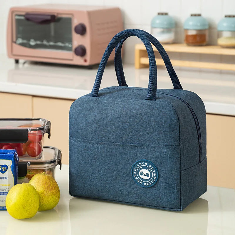 Portable Lunch Bag Lunch Box Thermal Insulated Canvas Tote Pouch Kids School Bento Portable Dinner Container Picnic Food Storage Oasis Select E