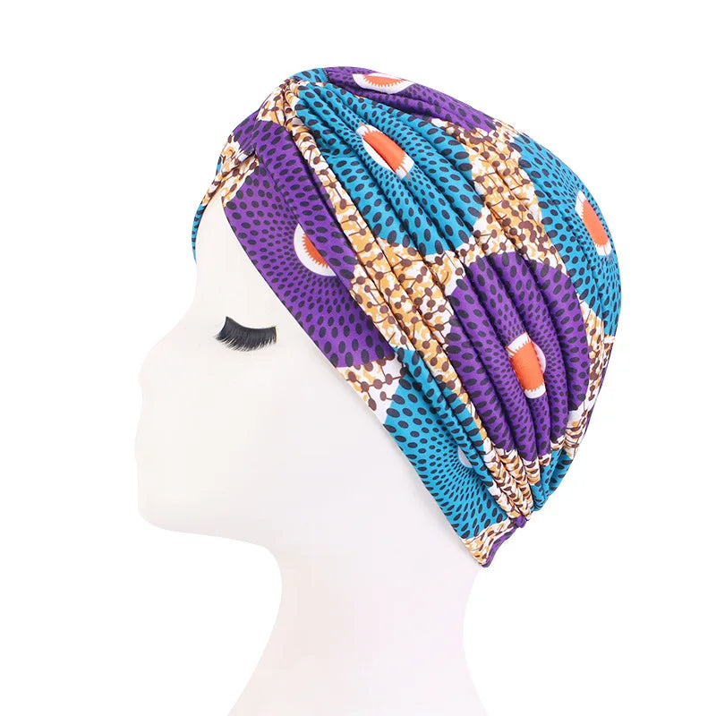 Fashion Printed Knot Turban Headwrap for Women Soft Chemo Cap Muslim Hijab Beanie Headscarf for Hair Loss and Daily Style Oasis Select G