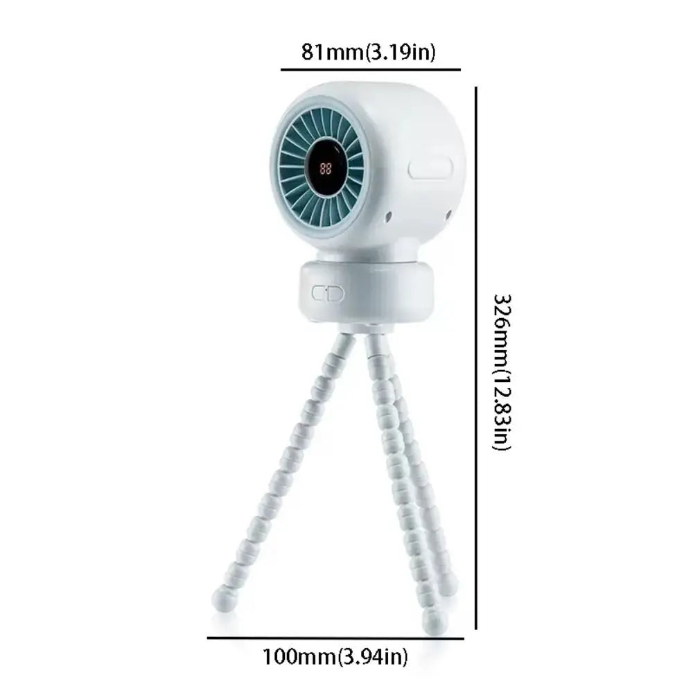 Clip Design 3 Speeds Stroller Fan 3600mAh 12H Runtime Clip Fan Quiet Operation Detachable Rechargeable Fan Crib Use Oasis Select