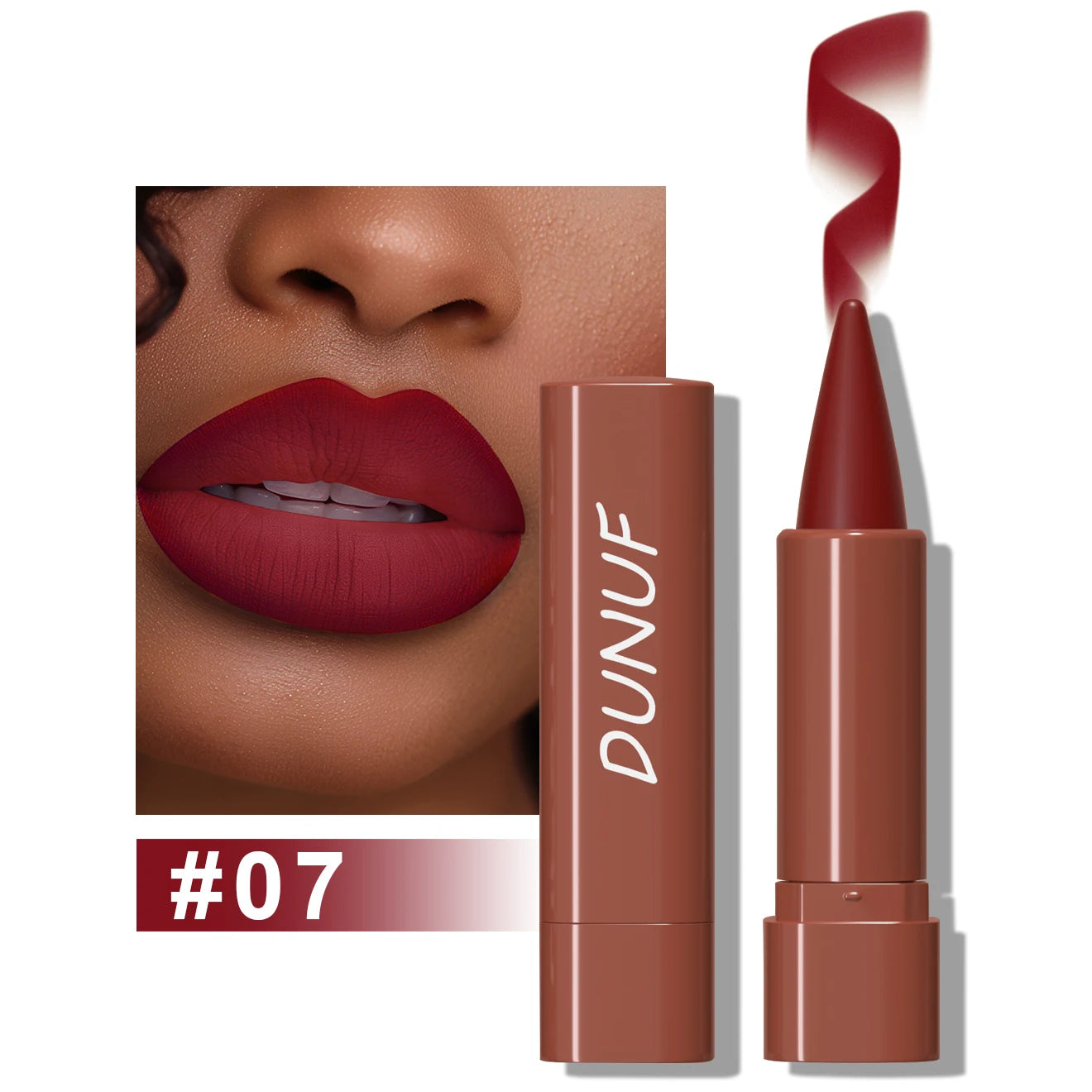 Matte Lip Gloss Lip Liner Lipstick, 1pcs Waterproof Velvet Long Lasting Non-Stick Cup, Nude Y2K Christmas Valentine's Day Gifts Oasis Select 07