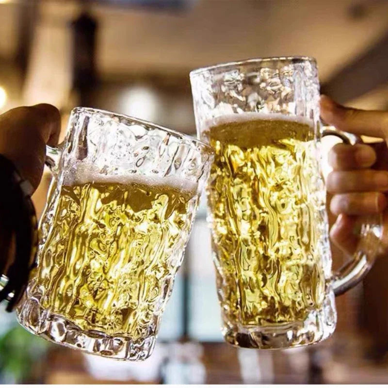 High-capacity Glass Beer Cup Milk Coffee Juice Water Cup Barware Drinkware for Home Party Bar Karaoke Transparent Durable Cup Oasis Select