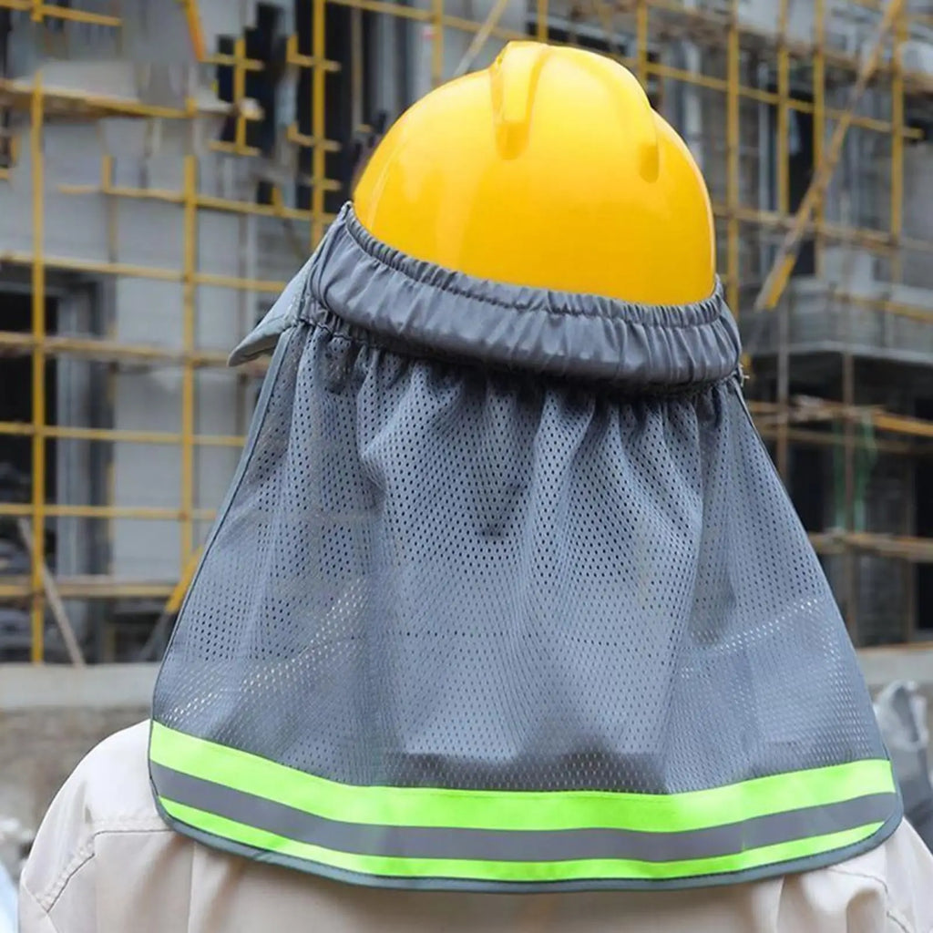 Sun Shade for Helmet Safety Reflective Hard Hat Shade Neck Shield Helmet Sun Shade Reflective Stripe Summer Sun Protection Oasis Select