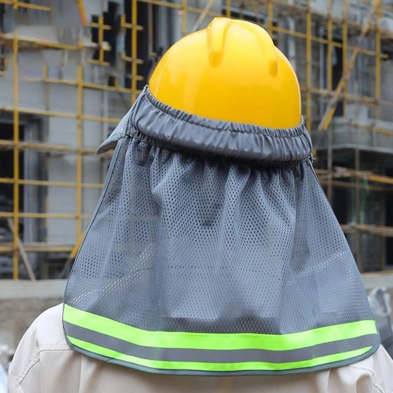 Sun Shade for Helmet Safety Reflective Hard Hat Shade Neck Shield Helmet Sun Shade Reflective Stripe Summer Sun Protection Oasis Select
