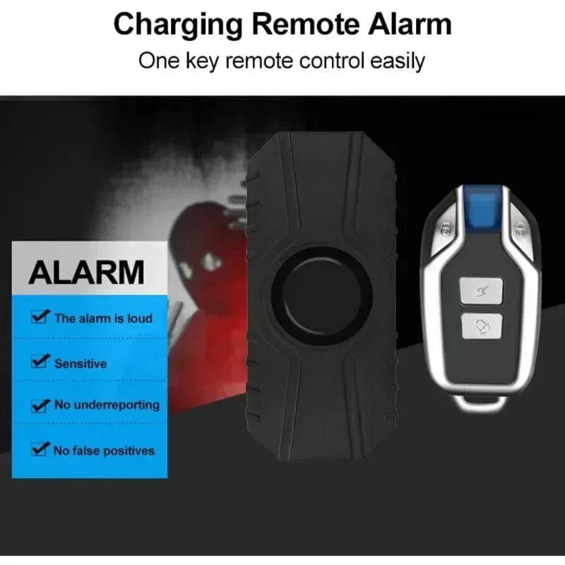 Motorcycle Alarm Wireless Vibration Bicycle Alarm USB Rechargeable Remote Anti-Theft Motobike Security Detector System Alarm Oasis Select