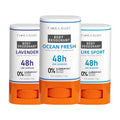 Flora Ruby 3-Pack Aluminum-Free Deodorant Sticks (15g Each) - 48H Odor Protection, Compact & Travel-Friendly Oasis Select Set1