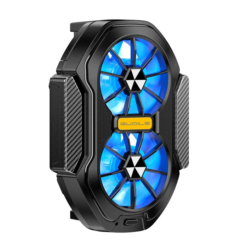 Dual Fan Mobile Phone Cooler Plug-in/Rechargeable Portable Game Heat Sink Type-C with Blue Light for Android Smartphones iPhone Oasis Select cable version China Mainland