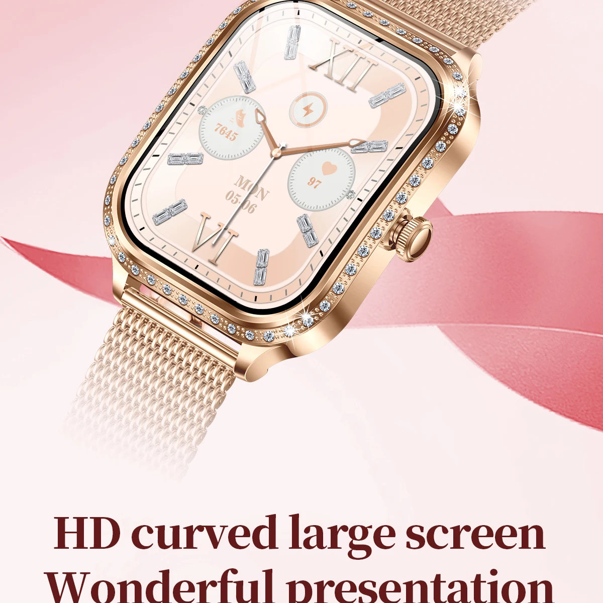 New Women Fashion Smart Watch Lady Blue Tooth Call Smartwatch Waterproof Health Monitor Wristwatch Sports Fitness Tracker Music Oasis Select