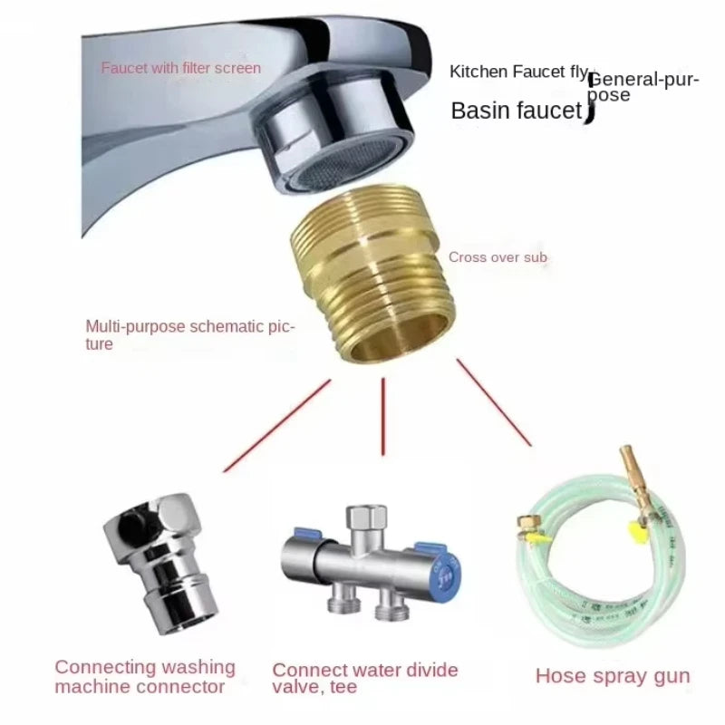 Brass Silver Water Faucet Coupler 1/2 To M16 M18 M20 M22 M24 M28 Thread Connector Fittings For Bubbler Kitchen And Bathroom Oasis Select