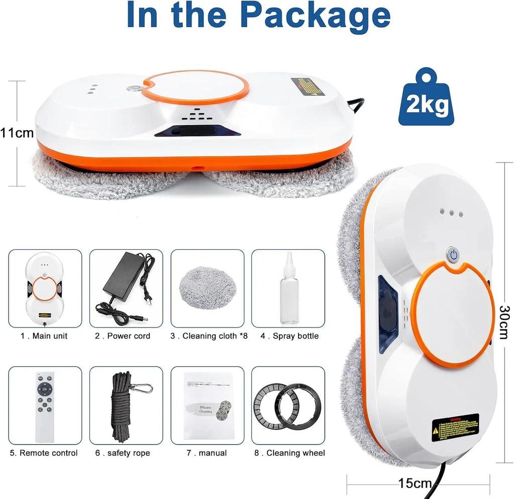 URGGU 3800Pa Robot Window Cleaner with Auto Water Spray
